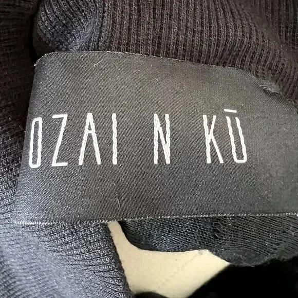 Ozai N‎ Ku Textured Sleeveless Black Dress Avant Garde Lagenlook Mesh Knit Sm - Picture 12 of 14